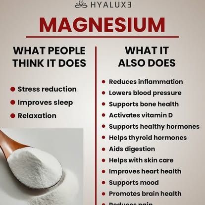 Infographic about magnesium: lists Level Up Falcon