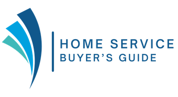 Logo: Blue and teal abstract design with text 