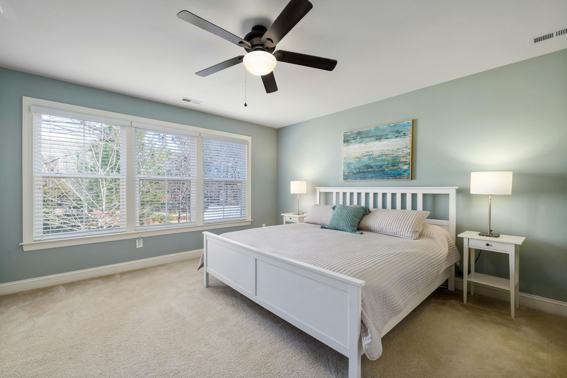 Celing fan in bedroom