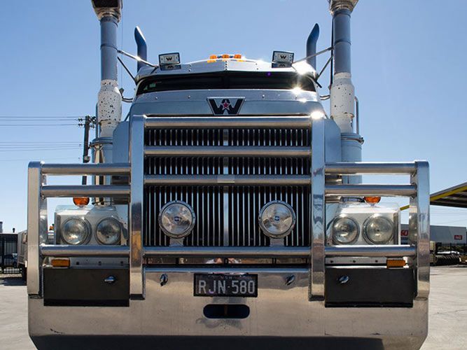 A Silver Semi Truck With — RJN Transport In Inverell, NSW
