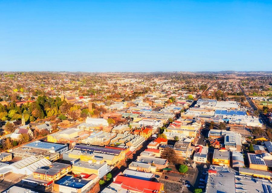 An Aerial View Of A City — RJN Transport In Armidale, NSW