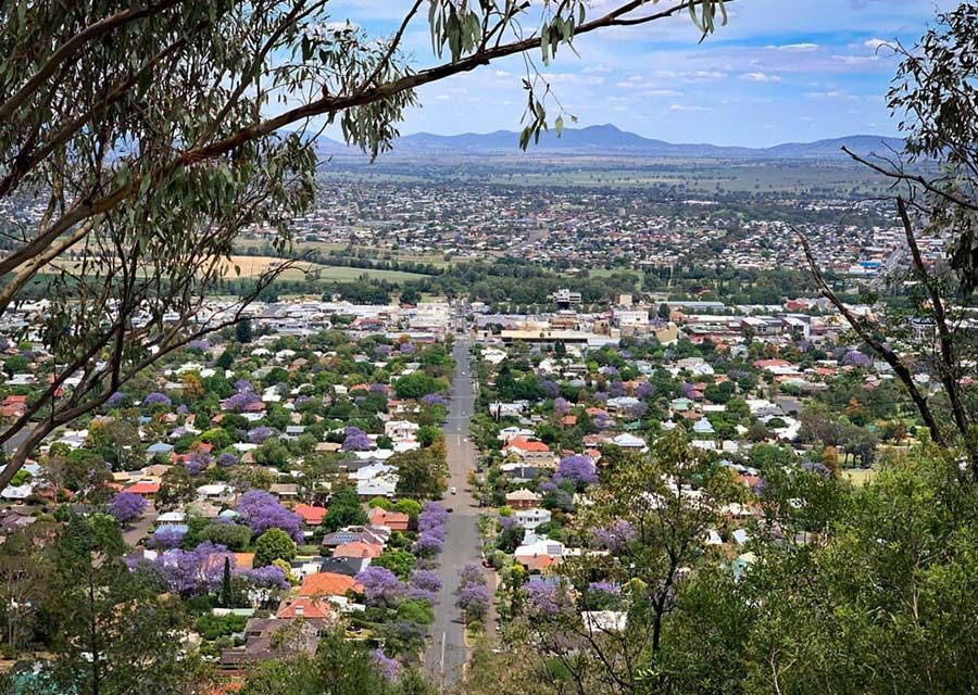 A View Of A City From The Top Of A Hill — RJN Transport In Tamworth, NSW