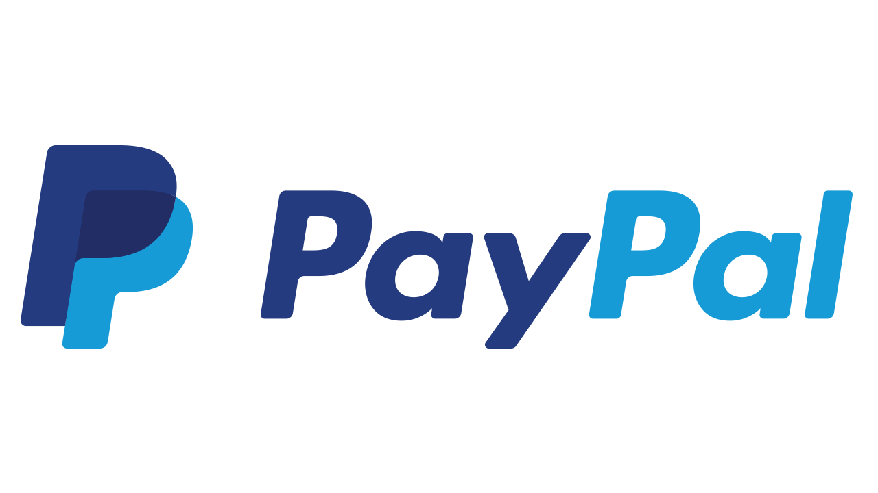 El logo de PayPal es azul y blanco sobre un fondo blanco.