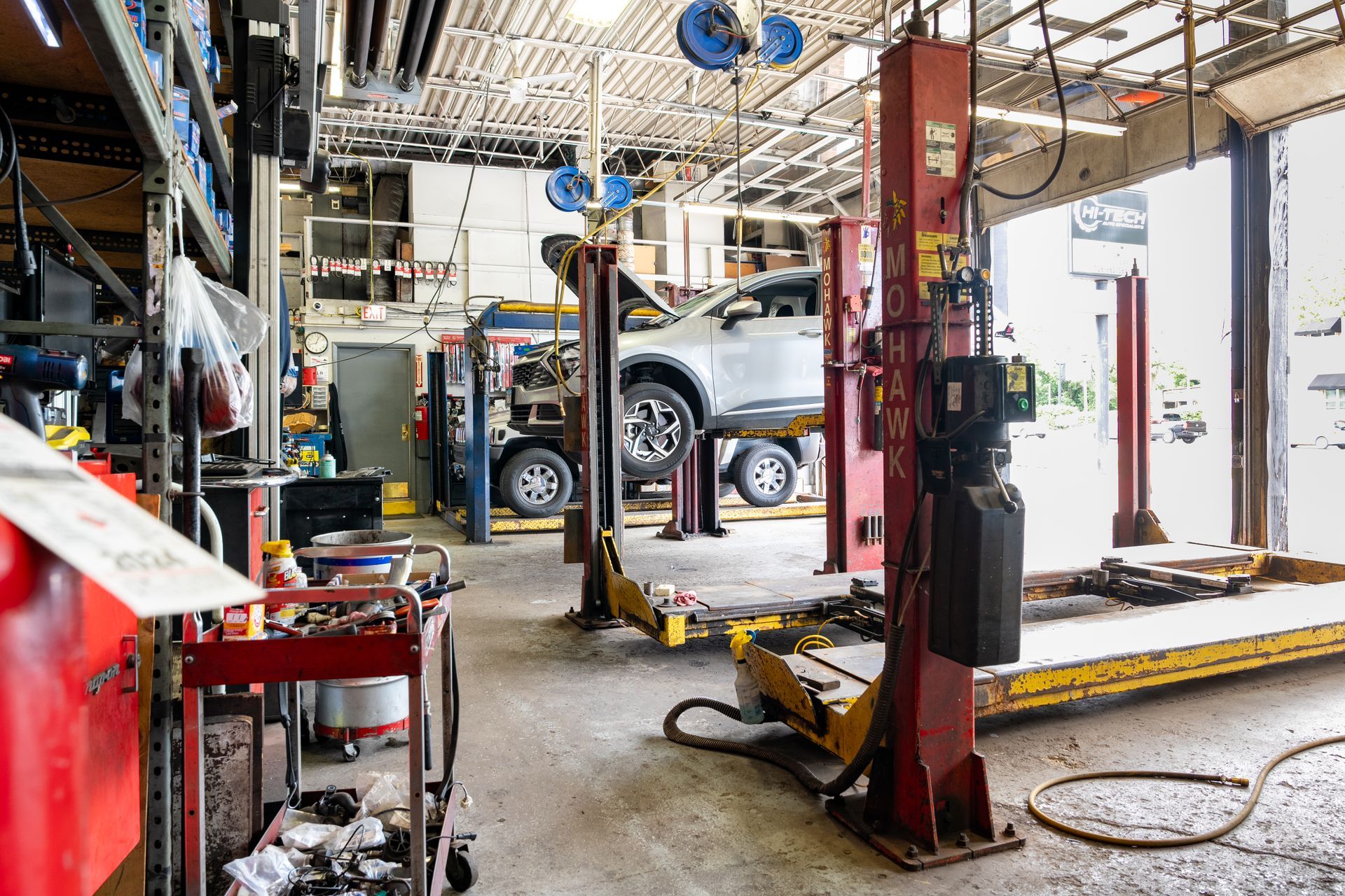 Westchester service bay at Hi-Tech Auto Specialists in IL