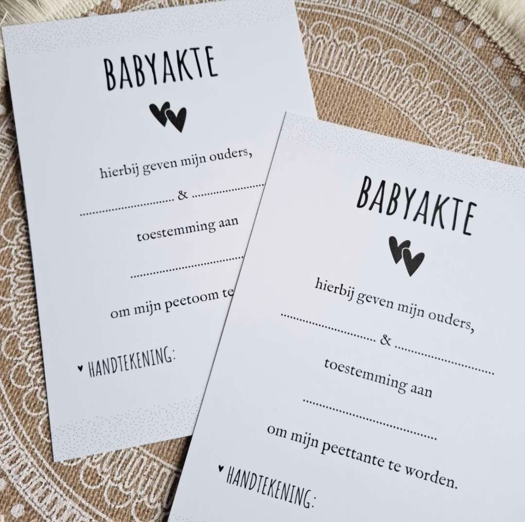 Invulkaart | Babyakte Peetoom