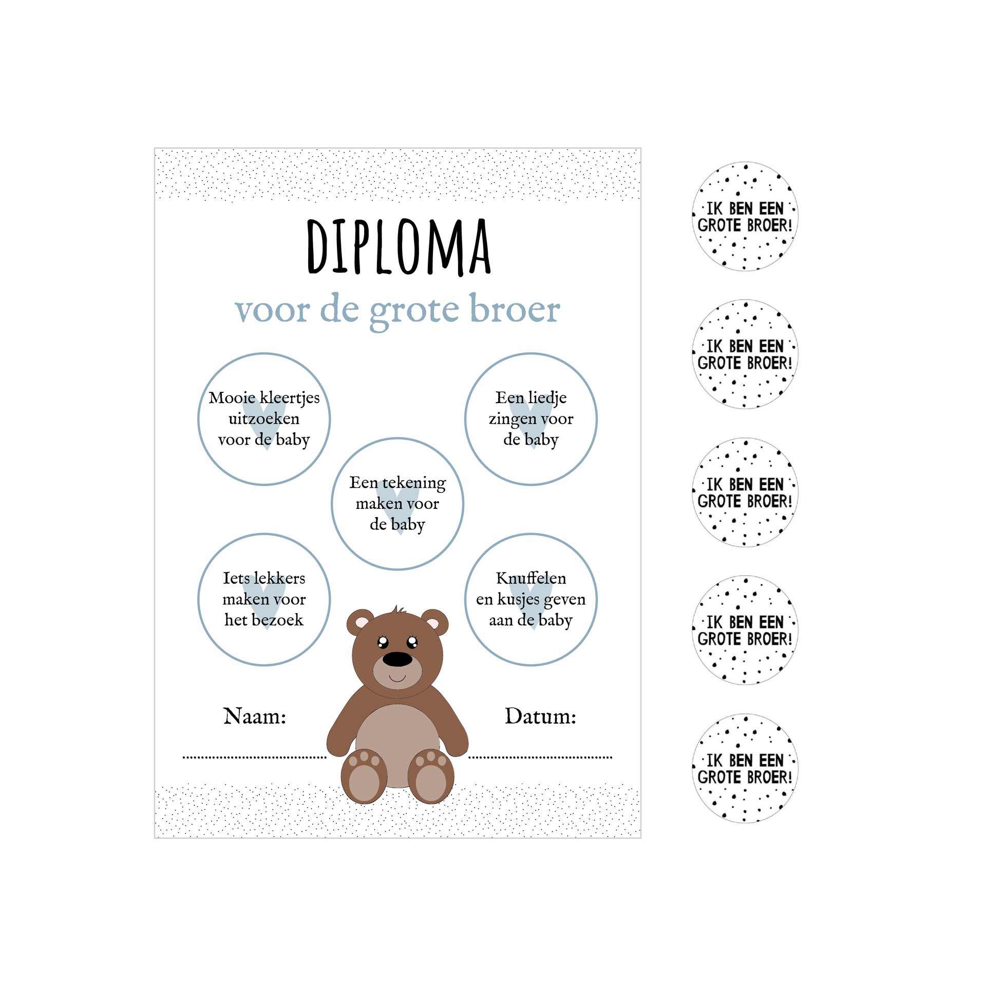 Diploma + stickers | Grote broer
