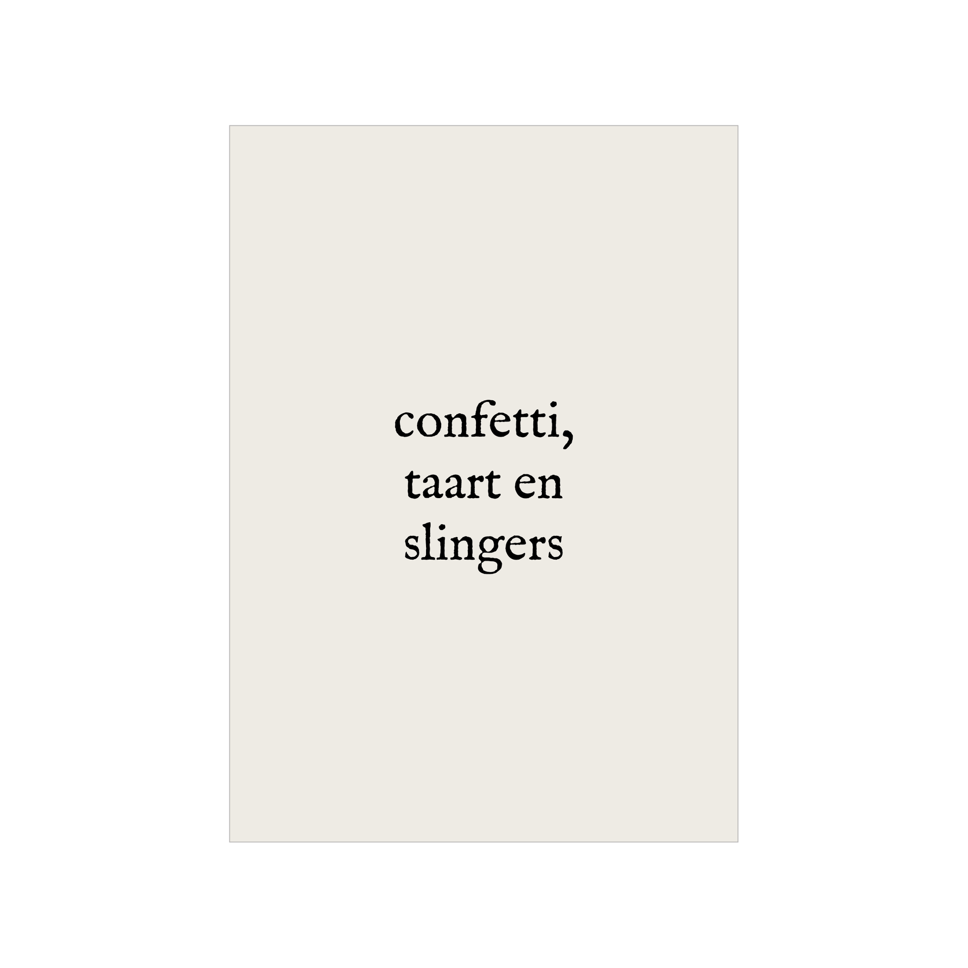 Kaart | Confetti, taart en slingers