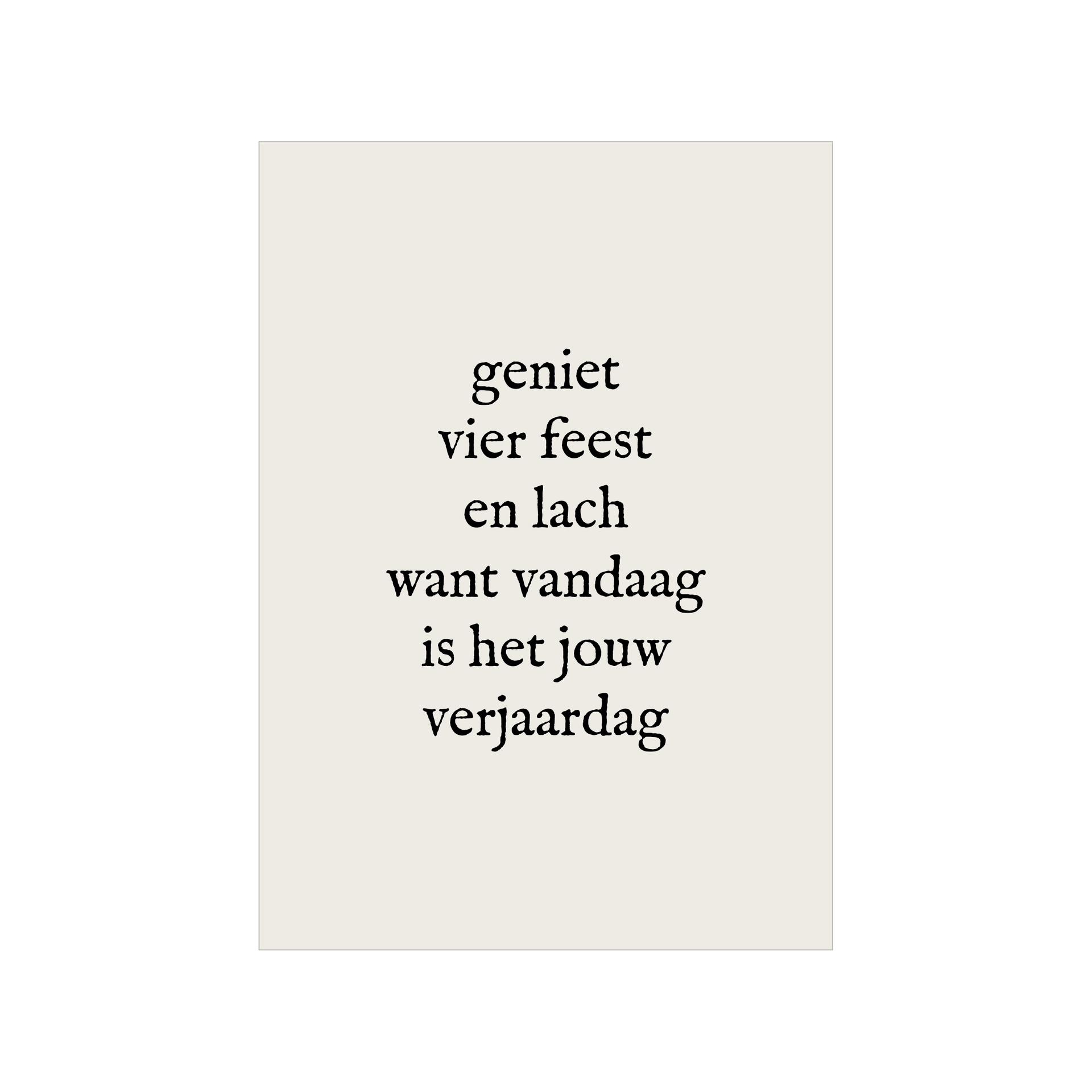 Kaart | Geniet vier feest en lach