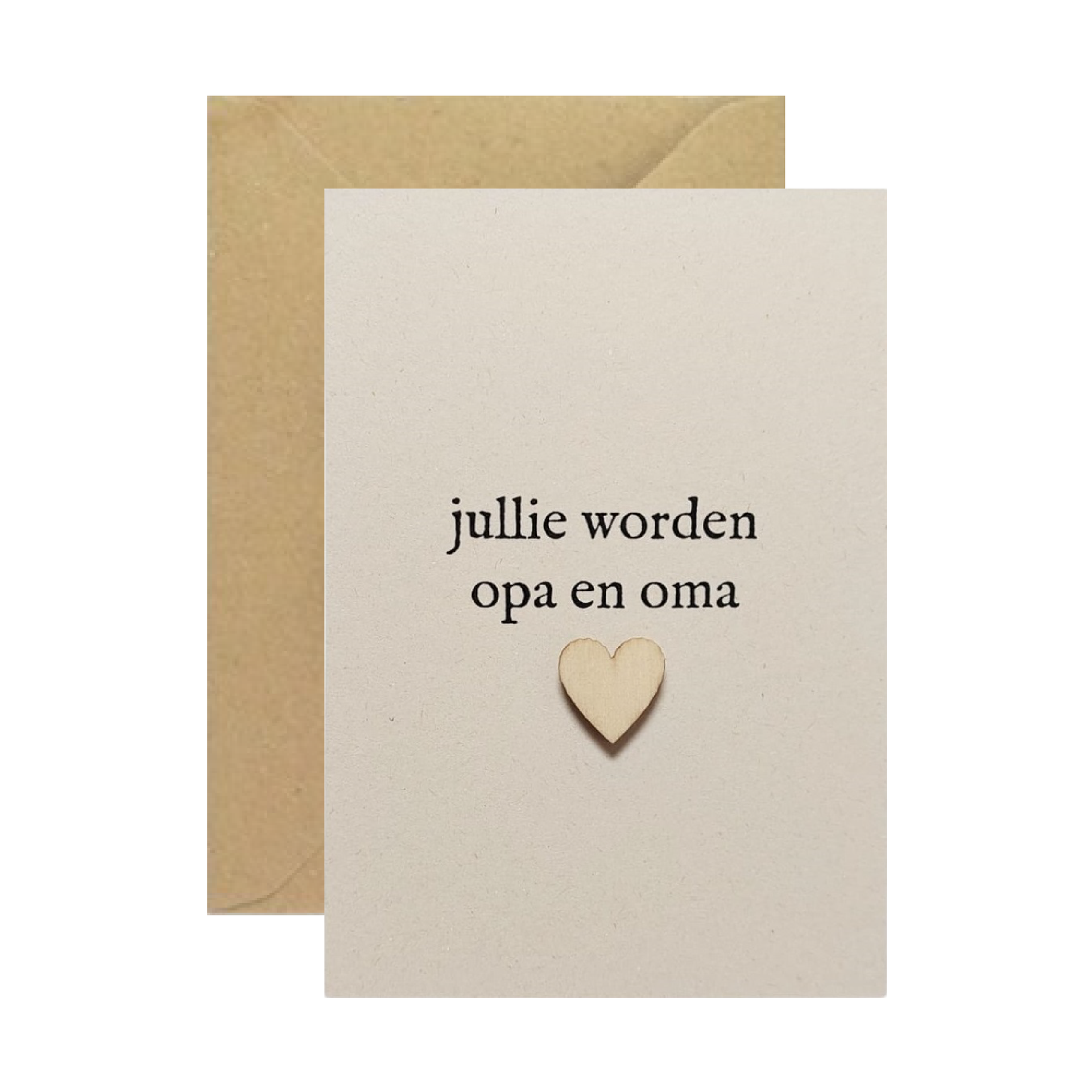 Kaart met hartje | Jullie worden opa en oma
