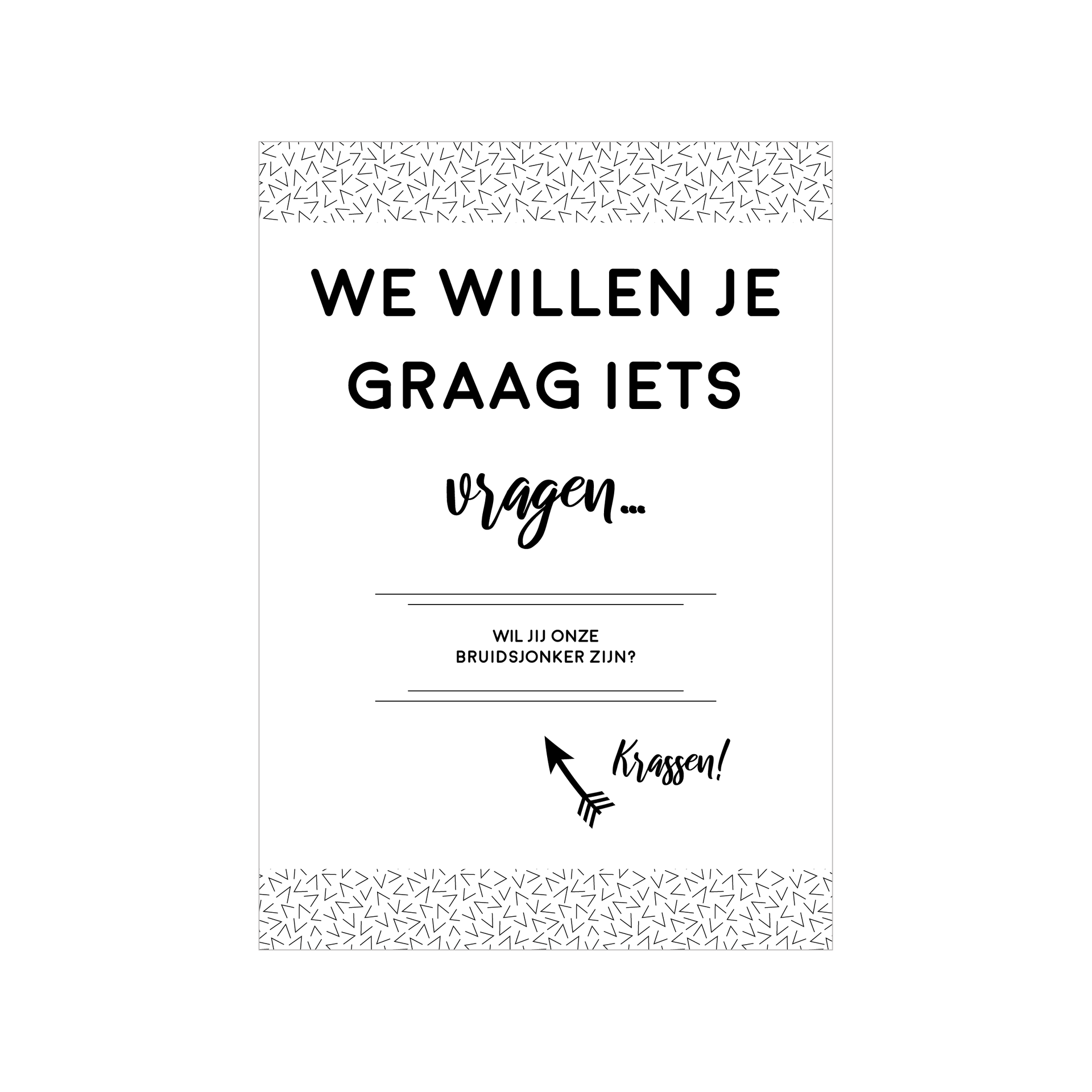 Kraskaart | Wil jij onze bruidsjonker zijn?