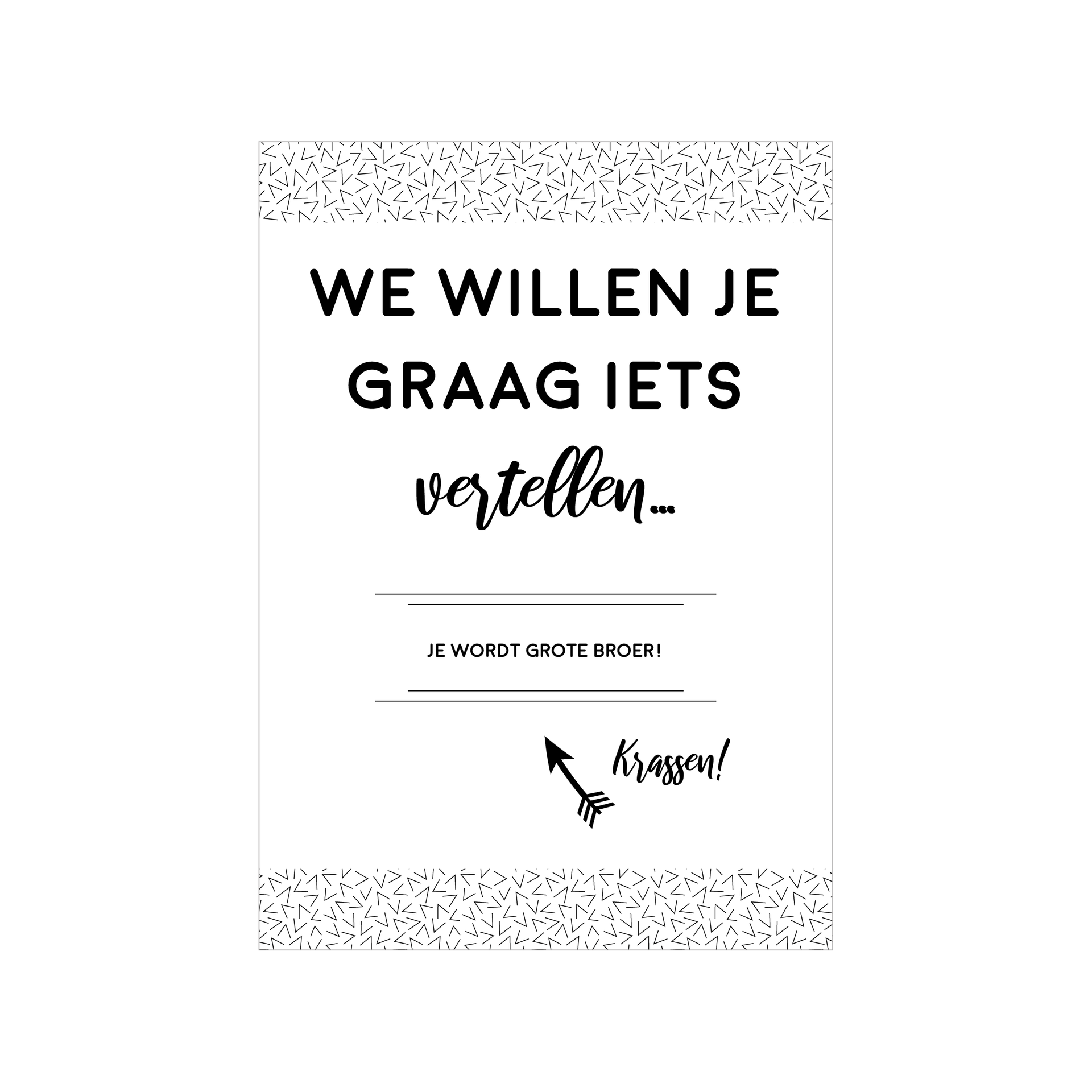 Kraskaart | Je wordt grote broer!