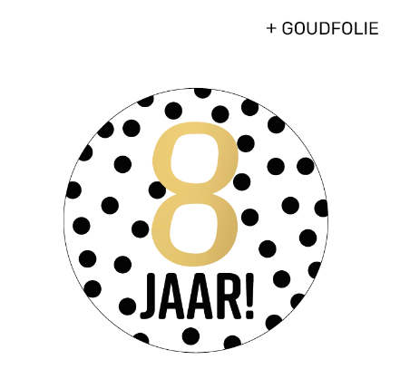 Sticker | 8 jaar | 5 stuks