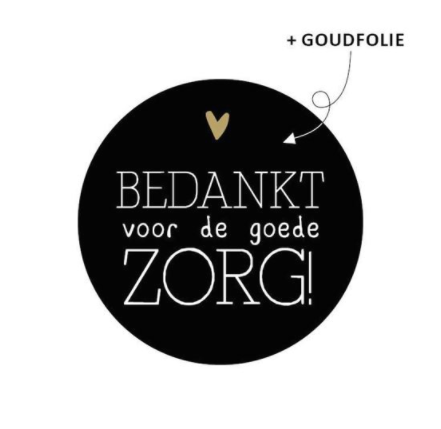 Sticker | Bedankt voor de goede zorg | 5 stuks
