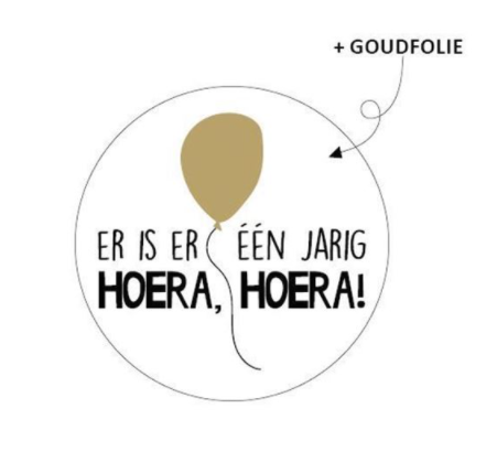 Sticker | Er is er een jarig | 5 stuks