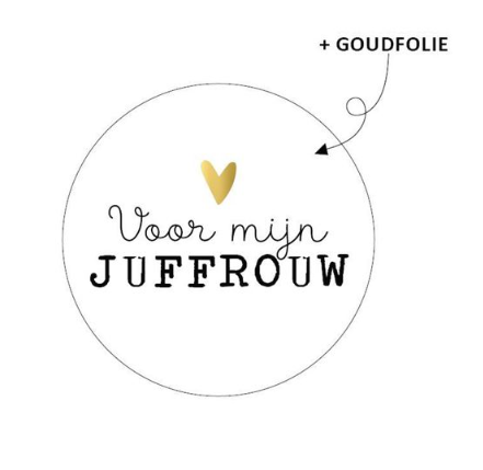 Sticker | Voor mijn juffrouw | 5 stuks