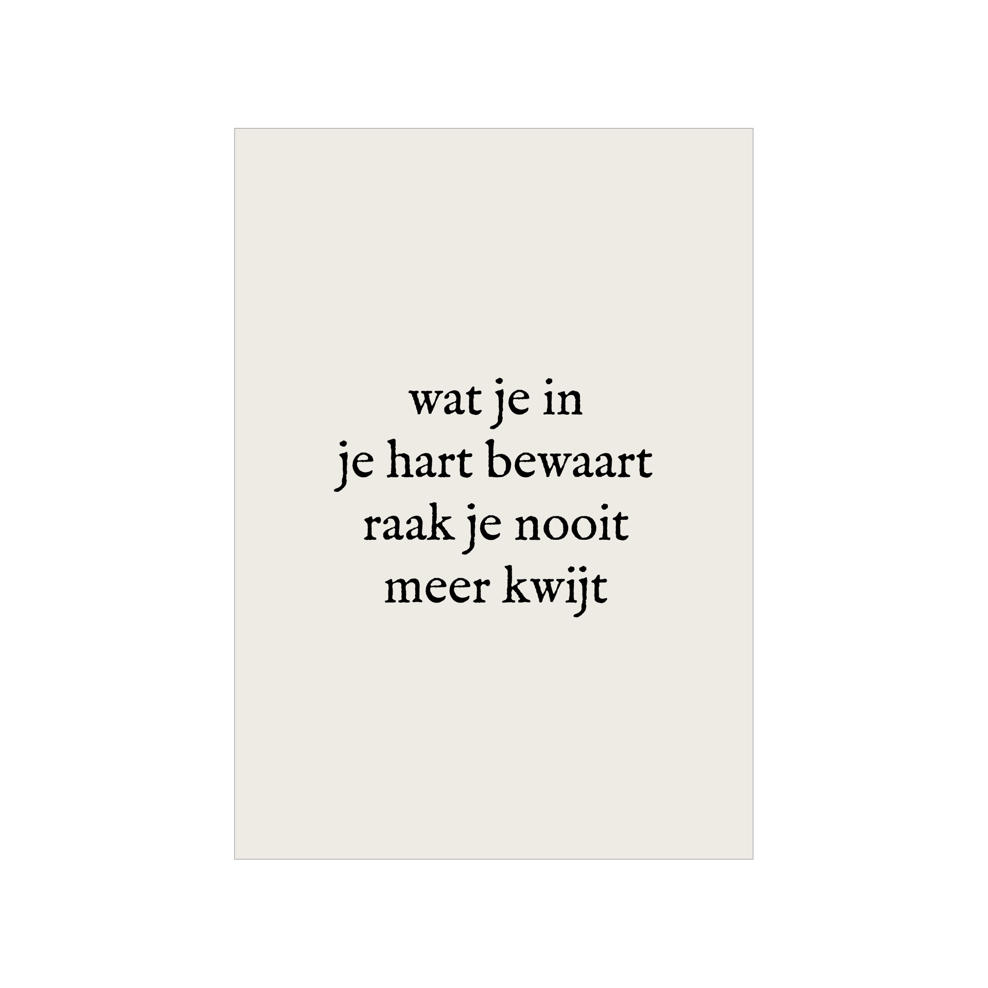 Kaart | Wat je in je hart bewaart