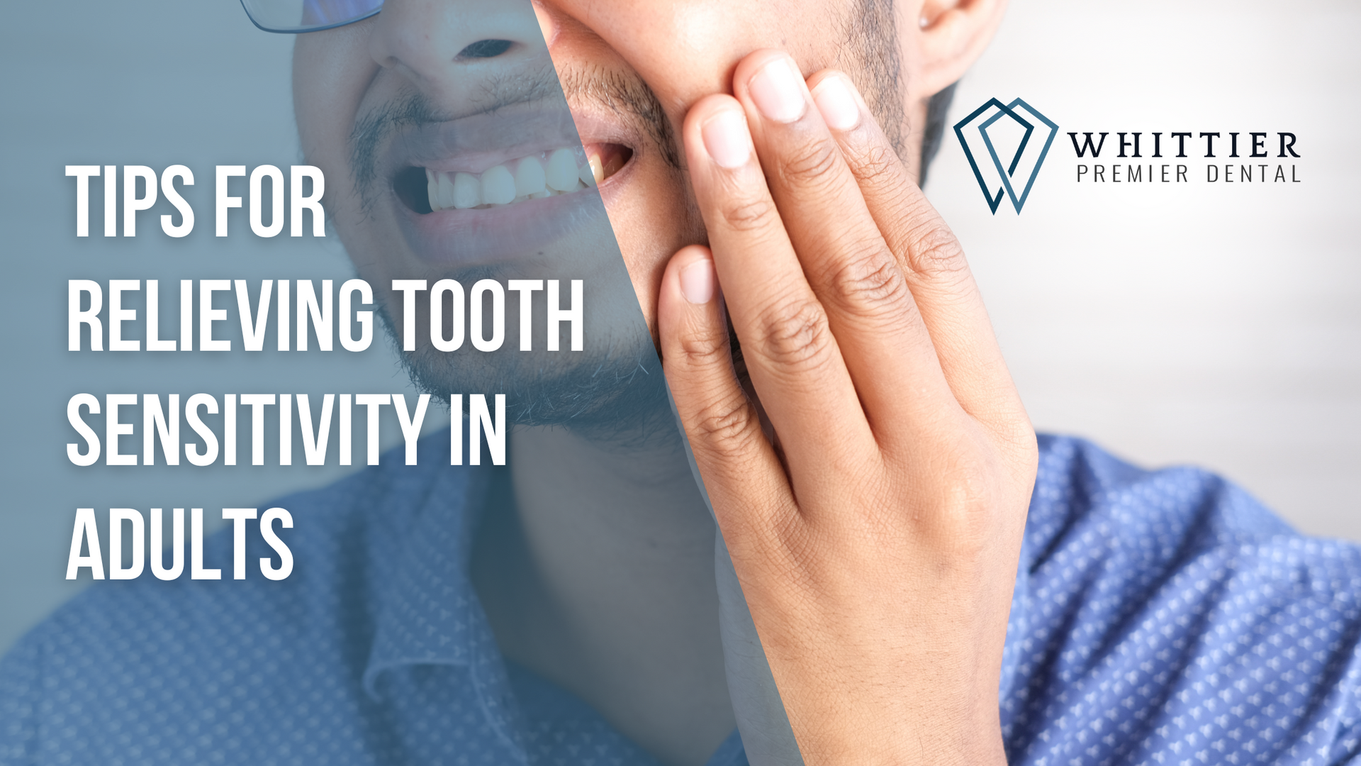 A man is covering his mouth with his hand because he has a tooth sensitivity in adults.