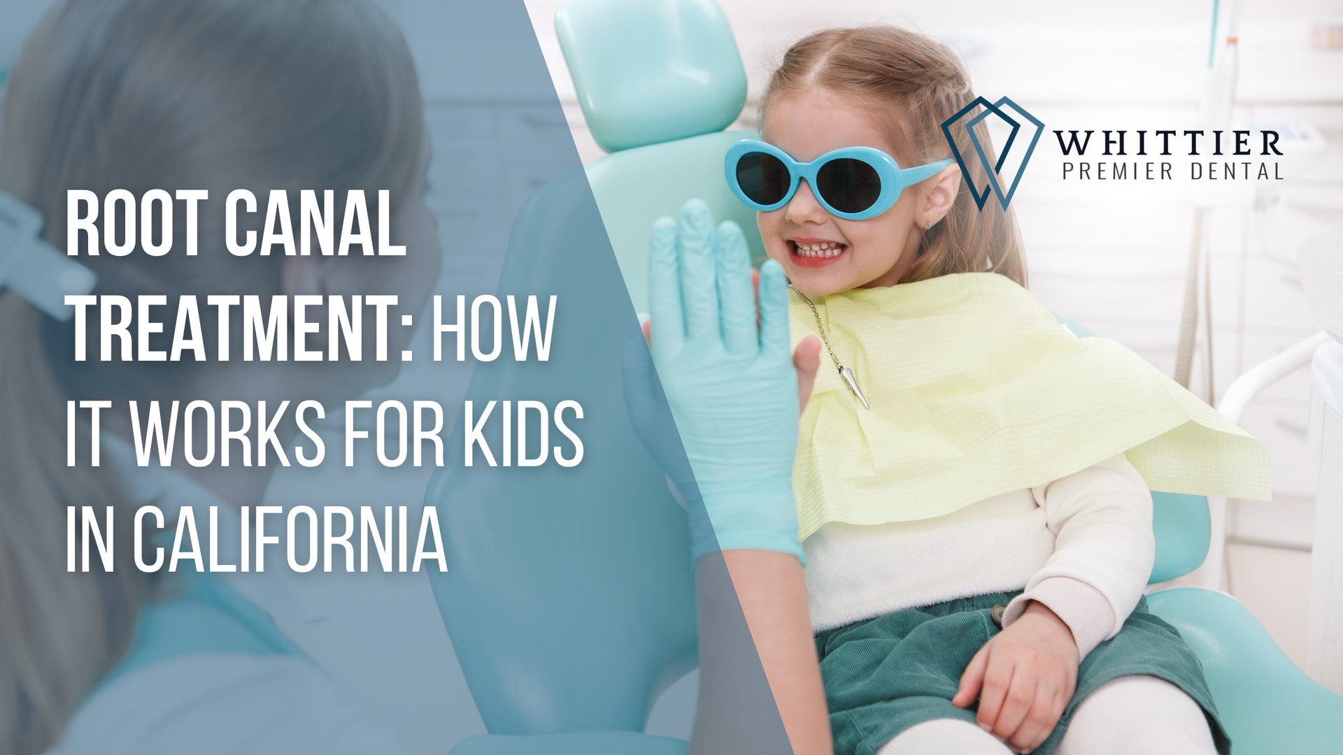a little girl wearing sunglasses is sitting in a dental chair .