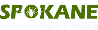 A logo for a company called spokane pest pro with a spider in a target.