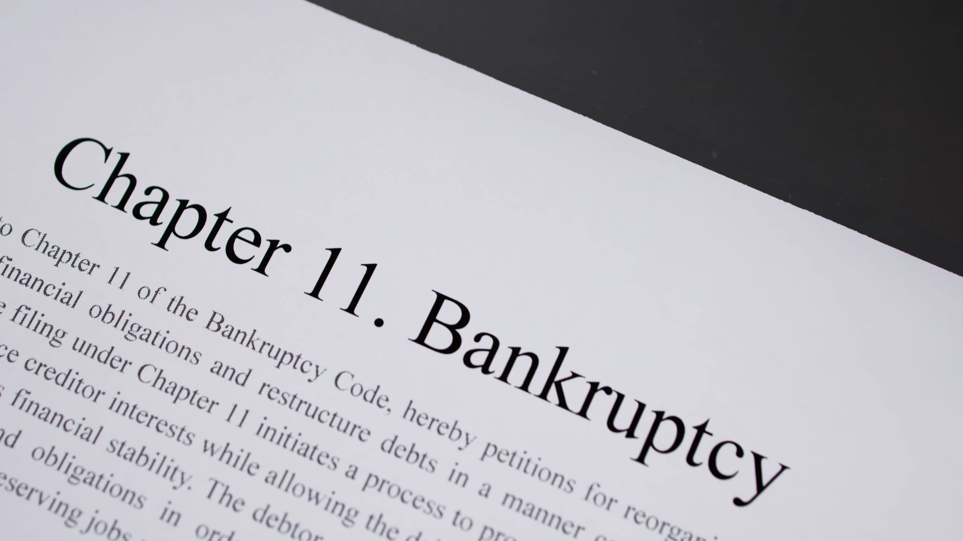 Chapter 11 Bankruptcy for Small Businesses
