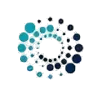 A circle of blue dots on a white background.