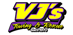 VJ's Towing & Rescue Logo – 12450 Williams Rd, Perrysburg, OH 43551 – Call (419) 874-3251 – Serving Wood & Lucas County with 24/7 Towing, Recovery, and Roadside Assistance Since 1970