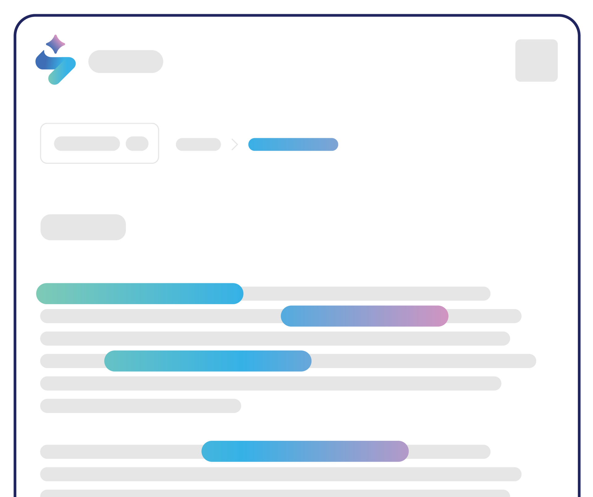 User interface with progress bars in shades of blue and purple.