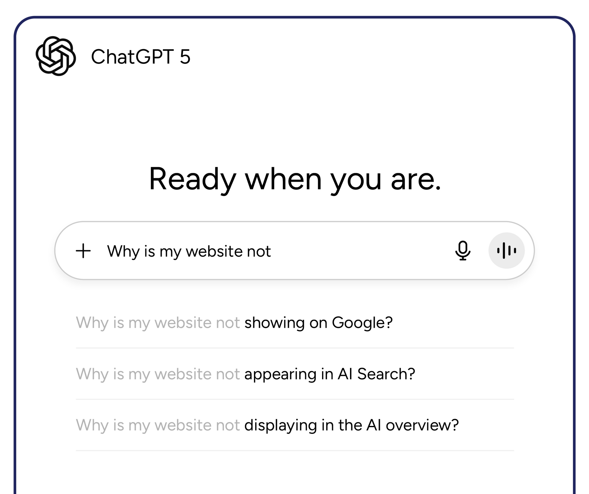 ChatGPT 5 interface: prompt input 