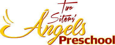 A logo for a preschool called too sister 's angels preschool