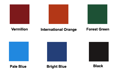 MVMI colors for metal strollers