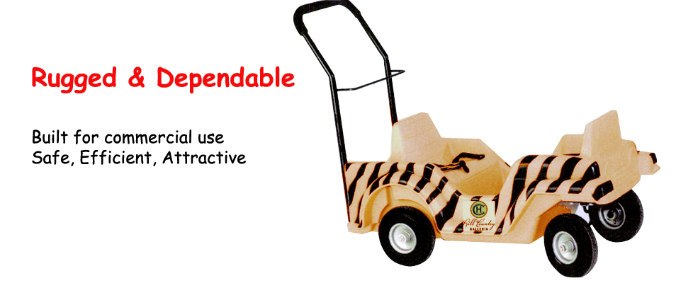 Rugged, dependable wagon for commercial use, striped zebra zoos