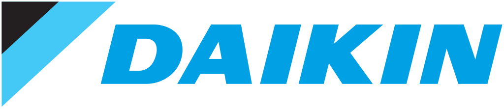 The daikin logo is blue and black on a white background.