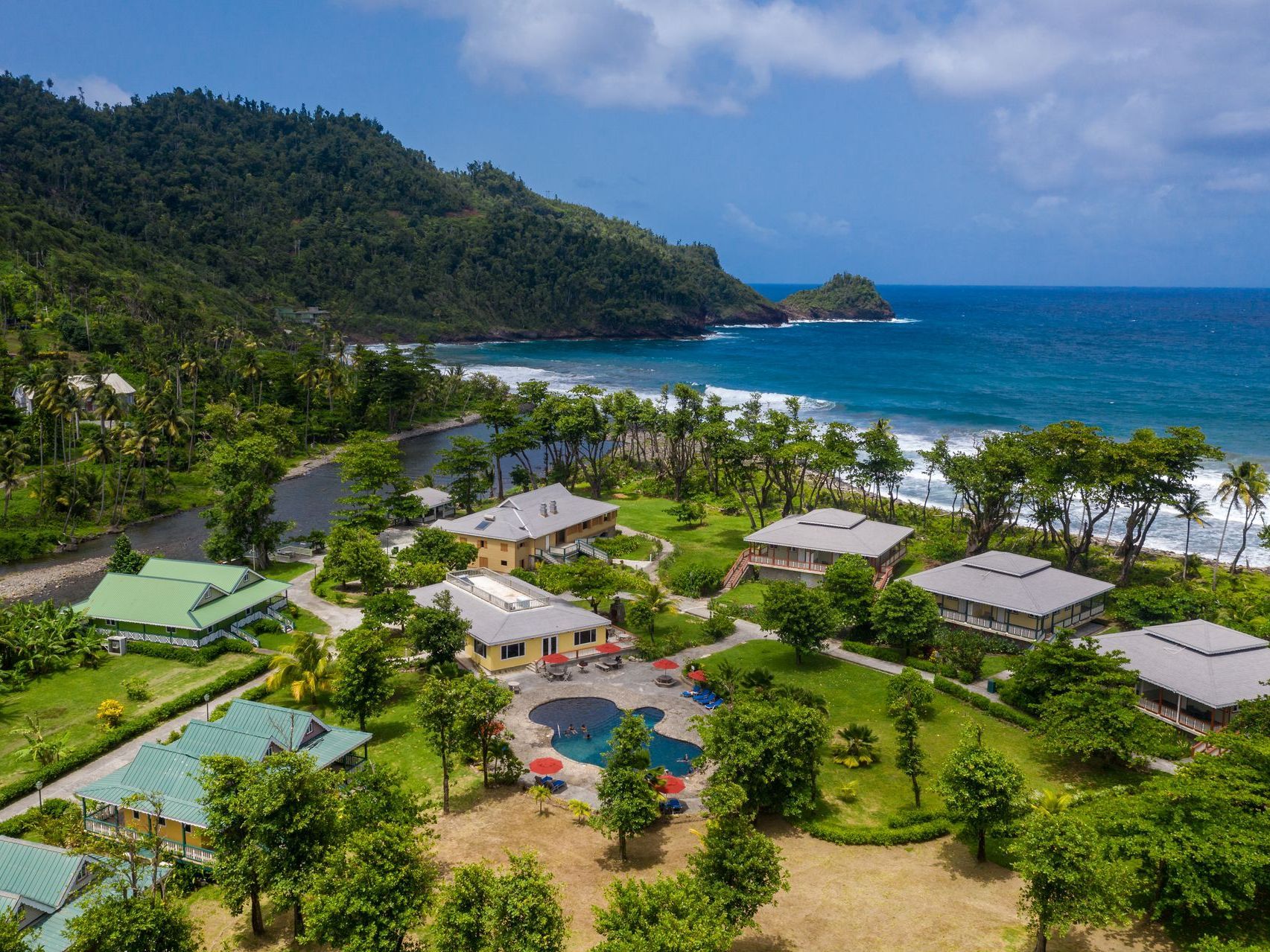 Rosalie Bay Eco Resort & Spa offers spa treatments, organic cuisine, a refreshing pool, and a fitness center.