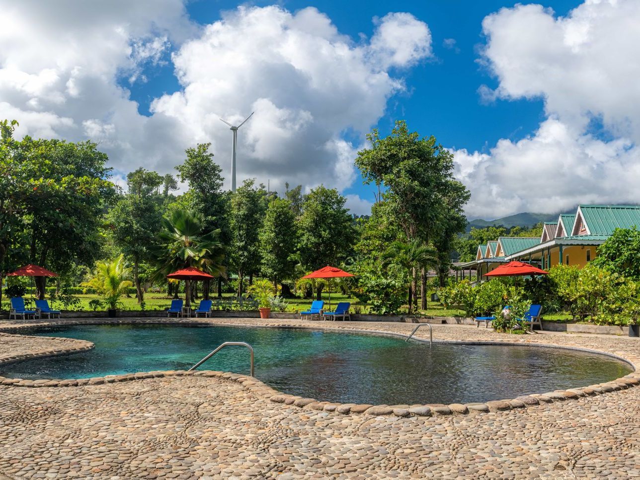 Rosalie Bay Dominica offers spa treatments, organic cuisine, a refreshing pool, and a fitness center.