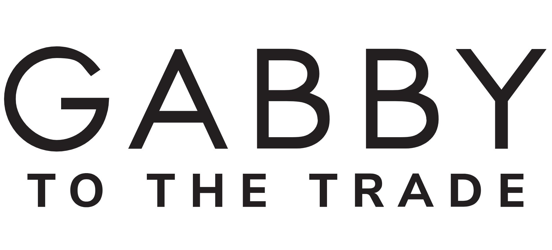 Gabby To The Trade logo, black text on a white background.