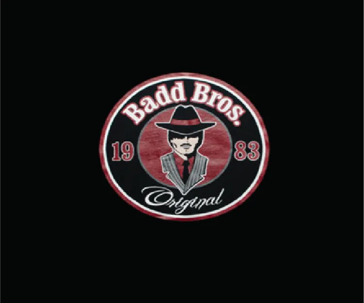 Baad Bros circular logo with a black-and-red cowboy illustration and “Original” text