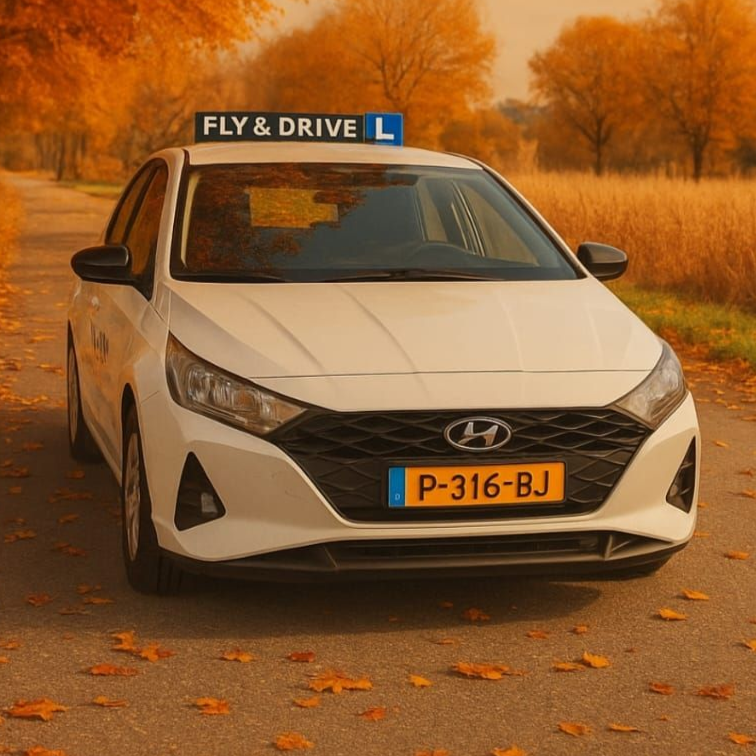 Witte Hyundai lesauto met 