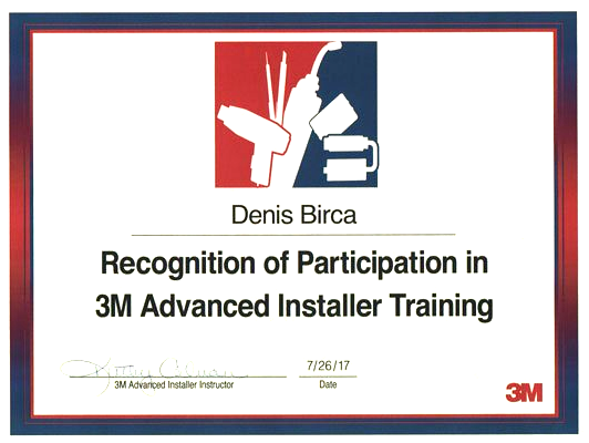 Denis Birca 3M Certificate