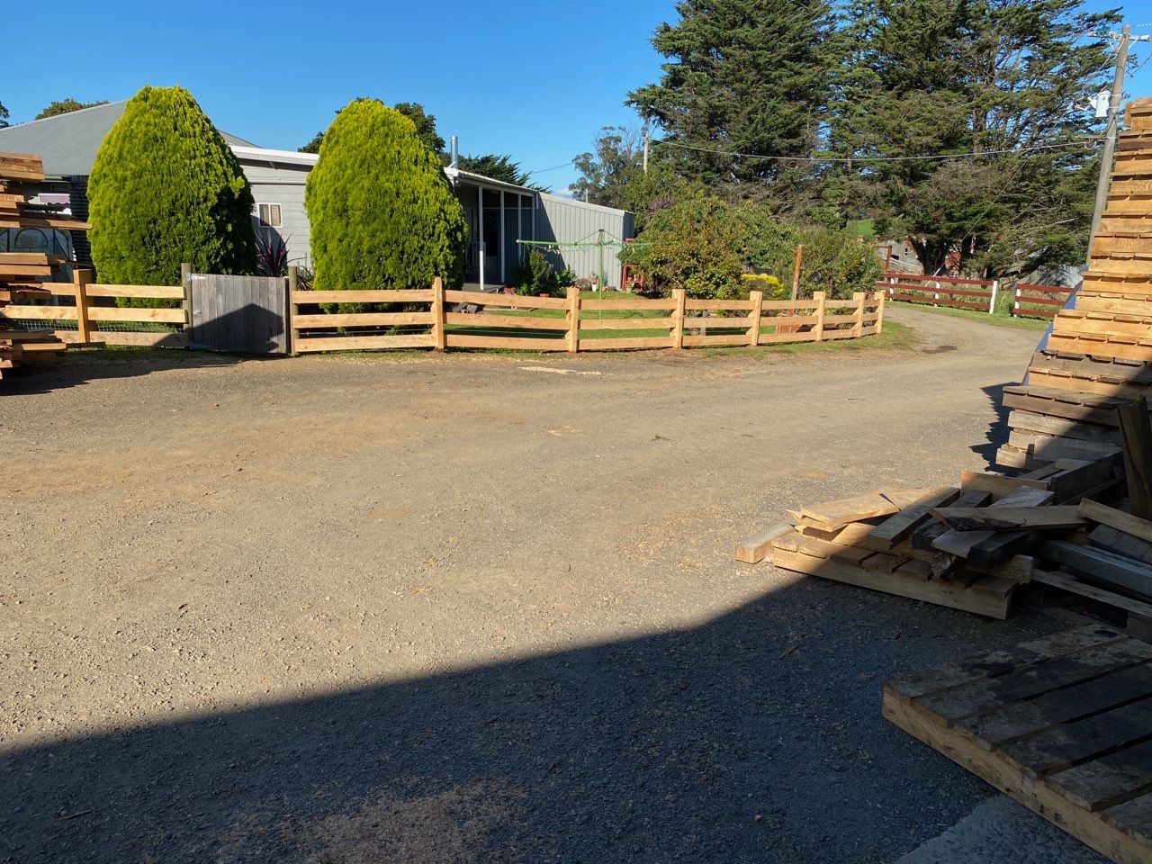 wooden fencing for the outdoor area