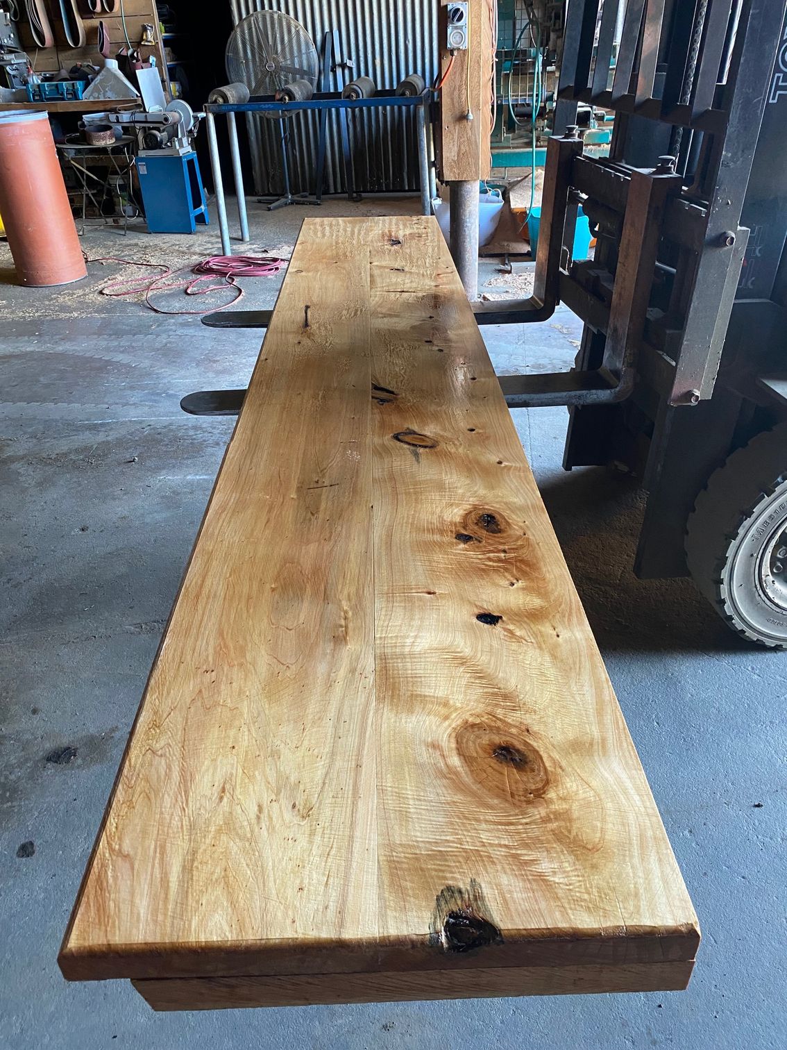 a smooth wooden table