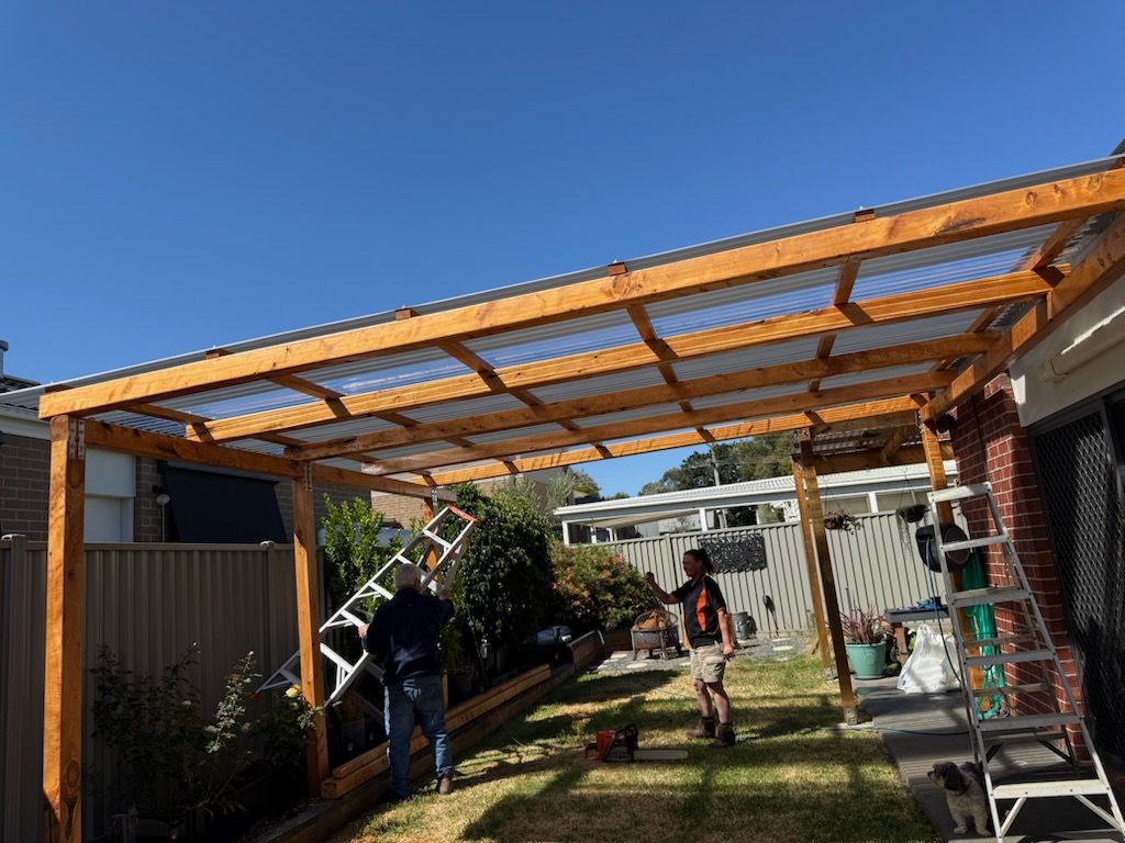 wooden fencing around the lawn