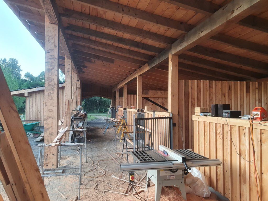 outdoor wooden deck area