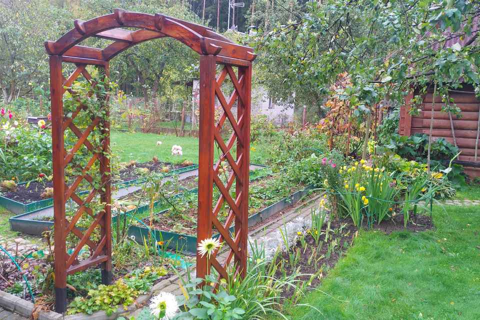 wooden garden arches