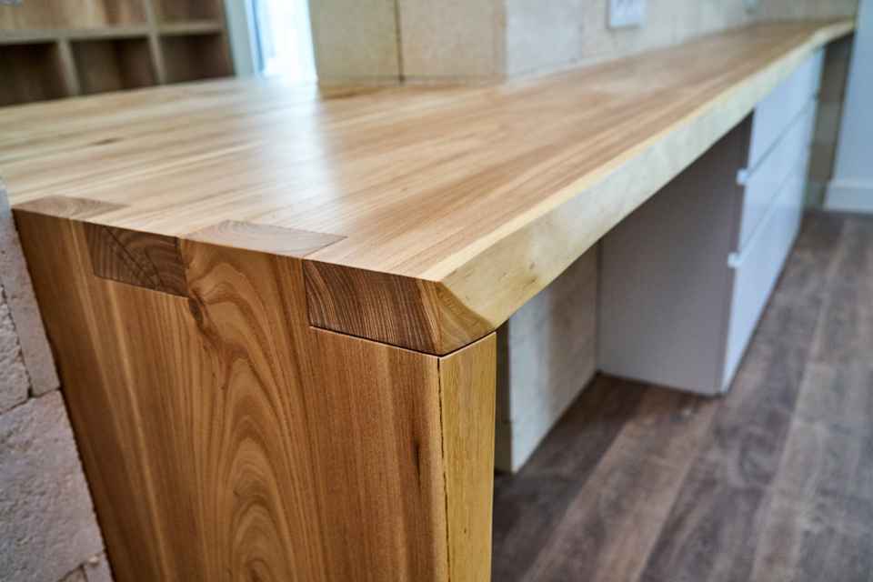 a smooth wooden table