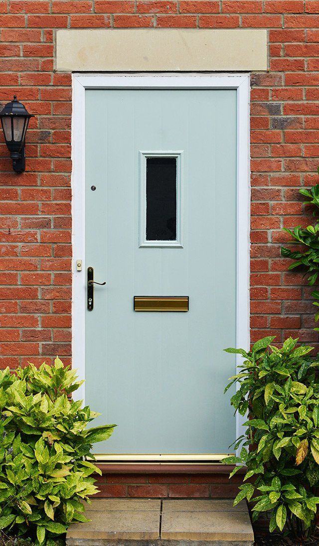 Composite door in chartwell green