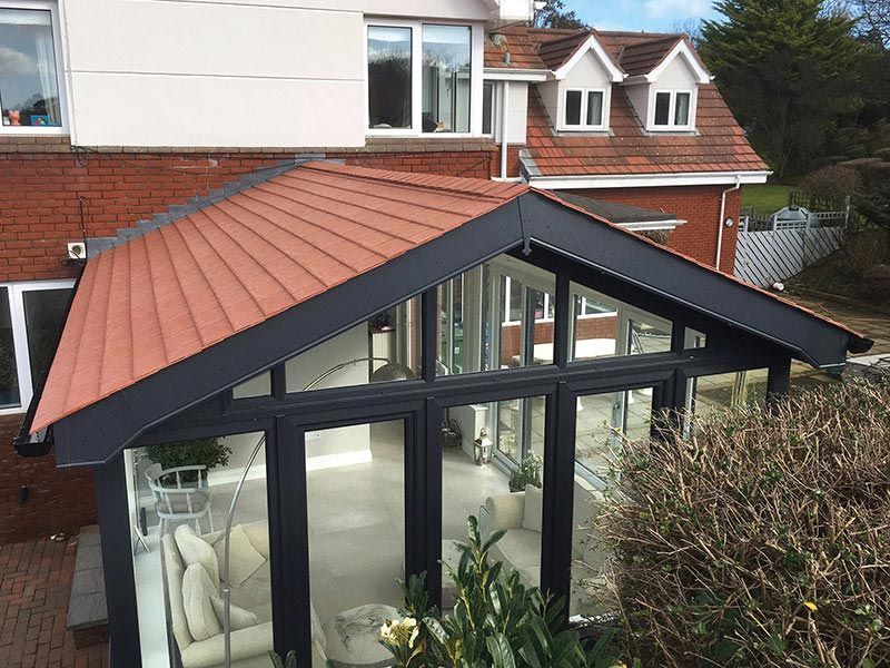 Gable fronted glass room
