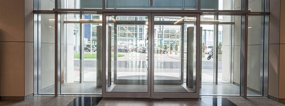 automatic doors in commercial building