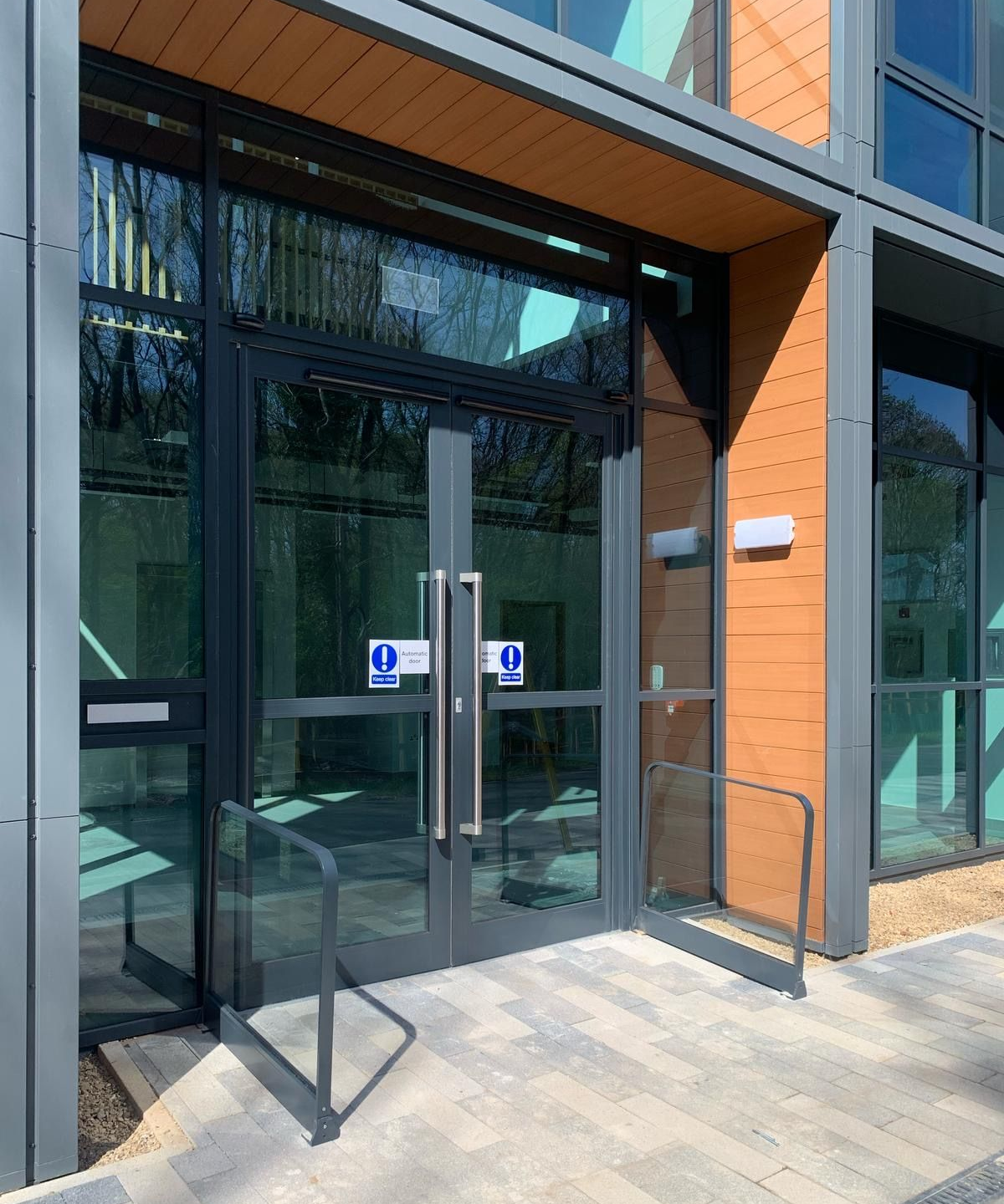 automatic double swing door entrance