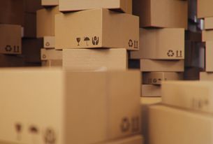 cardboard boxes inside warehouse
