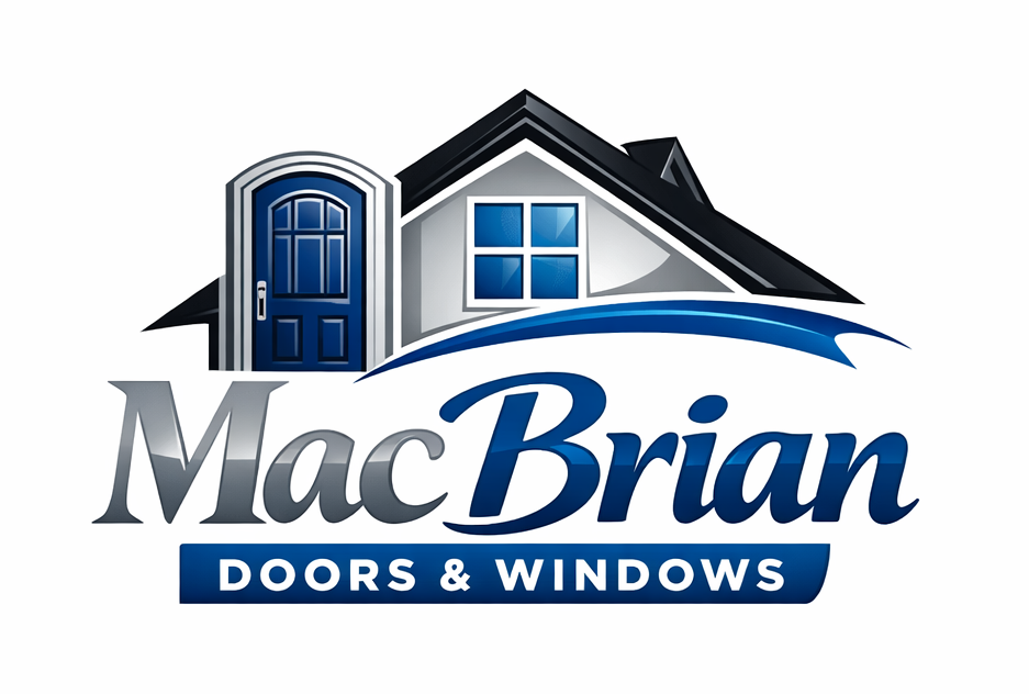 A black and white logo for mac brian doors